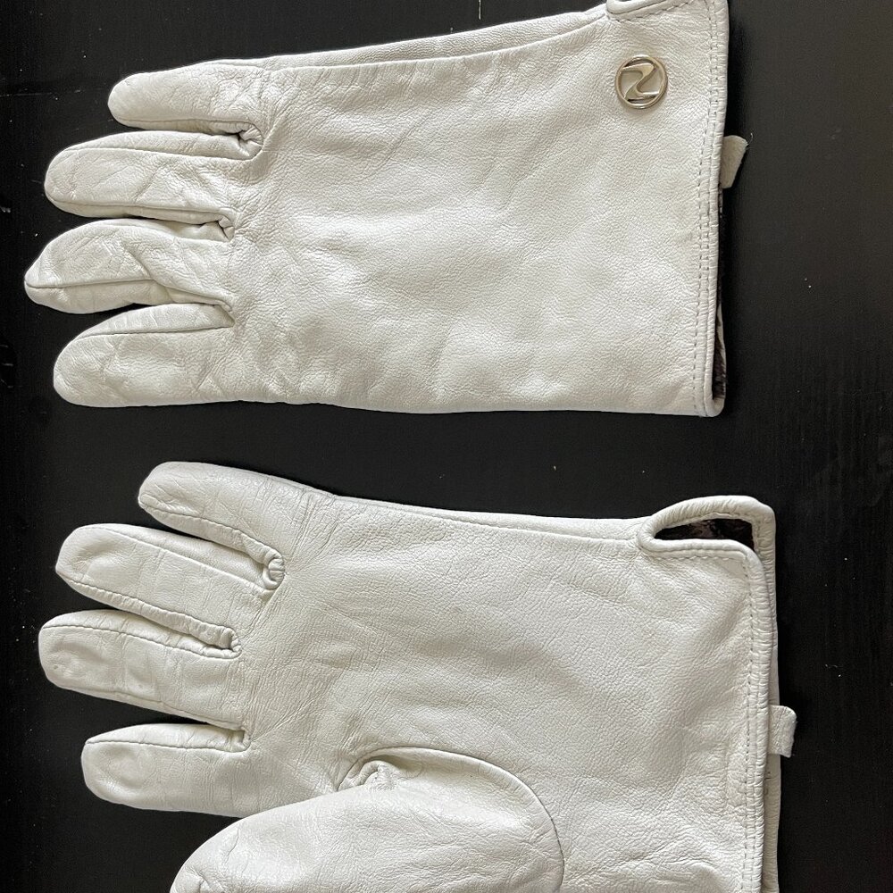 NAPPAGLO Gloves Women's white gloves Leather winter gloves size XL Ladies white